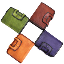 Load image into Gallery viewer, Genuine Leather Wallet Small Leather Purse for Women