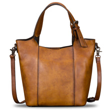 Load image into Gallery viewer, Genuine Leather Handbag for Women Vintage Handmade Shoulder Bag Purse Tote Cowhide Satchel Crossbody Top-Handle Bag