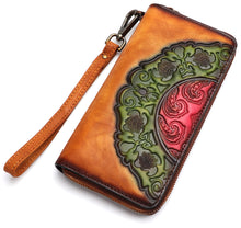 Load image into Gallery viewer, Genuine Leather Wallet for Women Leather Purse Wrist Bag