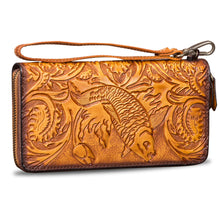 Load image into Gallery viewer, Genuine Leather Wallet for Women Leather Purse Wrist Handbag