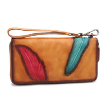 Load image into Gallery viewer, Genuine Leather Embossing Wallet for Women Leather Purse Wrist Bag