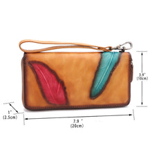 Load image into Gallery viewer, Genuine Leather Embossing Wallet for Women Leather Purse Wrist Bag