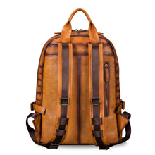 Load image into Gallery viewer, Genuine Leather Large Backpack for Men Vintage Laptop Knapsack Purse Rucksack Daypack High Capacity for Travel Bag