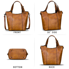 Load image into Gallery viewer, Genuine Leather Handbag for Women Vintage Handmade Shoulder Bag Purse Tote Cowhide Satchel Crossbody Top-Handle Bag