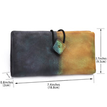 Load image into Gallery viewer, Genuine Leather Hand-dye Wallet Vintage Purse for Women