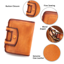 Load image into Gallery viewer, Genuine Leather Wallet Small Leather Purse for Women