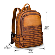 Load image into Gallery viewer, Genuine Leather Large Backpack for Men Vintage Laptop Knapsack Purse Rucksack Daypack High Capacity for Travel Bag