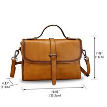 Load image into Gallery viewer, Genuine Leather Satchel Crossbody Bags for Women Handmade Vintage Top Handle Handbags Purse F8407