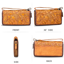 Load image into Gallery viewer, Genuine Leather Wallet for Women Leather Purse Wrist Handbag