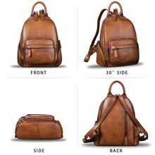 Load image into Gallery viewer, Genuine Leather Backpack for Women Leather Knapsack Rucksack