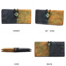 Load image into Gallery viewer, Genuine Leather Hand-dye Wallet Vintage Purse for Women