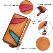 Load image into Gallery viewer, Genuine Leather Embossing Wallet for Women Leather Purse Wrist Bag