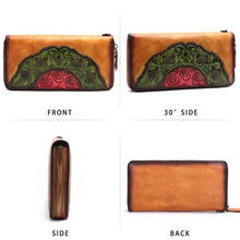 Load image into Gallery viewer, Genuine Leather Wallet for Women Leather Purse Wrist Bag