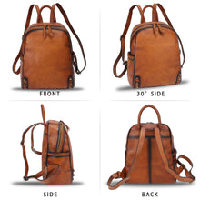 Load image into Gallery viewer, Genuine Leather Backpack Purse Leather Knapsack Rucksack