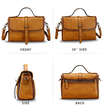 Load image into Gallery viewer, Genuine Leather Satchel Crossbody Bags for Women Handmade Vintage Top Handle Handbags Purse F8407