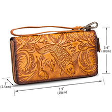 Load image into Gallery viewer, Genuine Leather Wallet for Women Leather Purse Wrist Handbag
