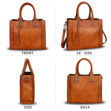 Load image into Gallery viewer, Genuine Leather Satchel Handbag for Women Vintage Handmade Shoulder Bag Cowhide Tote Purse