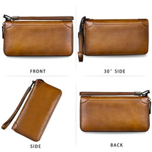 Load image into Gallery viewer, Genuine Leather Wallet Long Purse Wrist Bag