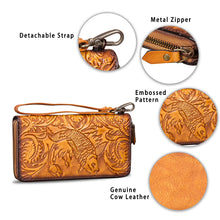 Load image into Gallery viewer, Genuine Leather Wallet for Women Leather Purse Wrist Handbag