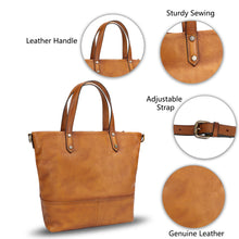 Load image into Gallery viewer, Genuine Leather Satchel Purses Handbags for Women Top Handle Bags Lady Crossbody Shoulder Tote Bag