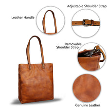 Load image into Gallery viewer, Genuine Leather Tote Bag Satchel Shoulder Bag Purse