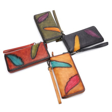 Load image into Gallery viewer, Genuine Leather Embossing Wallet for Women Leather Purse Wrist Bag
