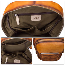 Load image into Gallery viewer, Genuine Leather Large Backpack for Men Vintage Laptop Knapsack Purse Rucksack Daypack High Capacity for Travel Bag