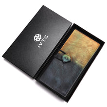 Load image into Gallery viewer, Genuine Leather Hand-dye Wallet Vintage Purse for Women