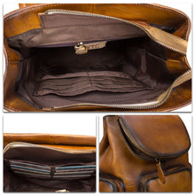 Load image into Gallery viewer, Genuine Leather Backpack for Women Vintage Real Leather Rucksack Fashion Backpack Purse Daypack Bag High Capacity