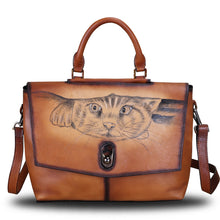 Load image into Gallery viewer, Genuine Leather Crossbody Bag Satchel Leather Tote Bag Purse