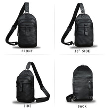 Load image into Gallery viewer, Genuine Leather Silng Bag for Men and Women Retro Leather Sling Backpack Purse Shoulder Crossbody Bag Chest Bag A1339