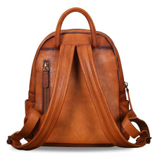 Load image into Gallery viewer, Genuine Leather Backpack Leather Knapsack Rucksack Deer Pattern