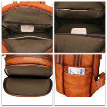 Load image into Gallery viewer, Genuine Leather Backpack Leather Knapsack Rucksack Deer Pattern