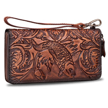Load image into Gallery viewer, Genuine Leather Wallet for Women Leather Purse Wrist Handbag