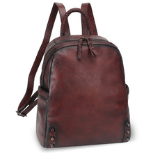 Load image into Gallery viewer, Genuine Leather Backpack Purse Leather Knapsack Rucksack