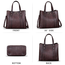 Load image into Gallery viewer, Genuine Leather Handbags for Women Satchel Purses Vintage Handmade Shoulder Bag Cowhide Top Handle Handbag Totes