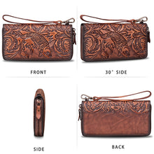 Load image into Gallery viewer, Genuine Leather Wallet for Women Leather Purse Wrist Handbag