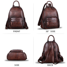 Load image into Gallery viewer, Genuine Leather Backpack for Women Leather Knapsack Rucksack