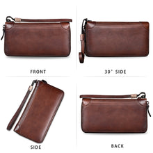 Load image into Gallery viewer, Genuine Leather Wallet Long Purse Wrist Bag