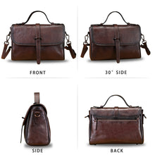 Load image into Gallery viewer, Genuine Leather Satchel Crossbody Bags for Women Handmade Vintage Top Handle Handbags Purse F8407