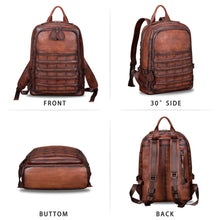 Load image into Gallery viewer, Genuine Leather Large Backpack for Men Vintage Laptop Knapsack Purse Rucksack Daypack High Capacity for Travel Bag
