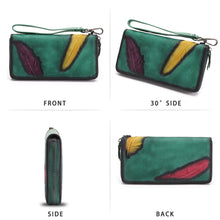 Load image into Gallery viewer, Genuine Leather Embossing Wallet for Women Leather Purse Wrist Bag