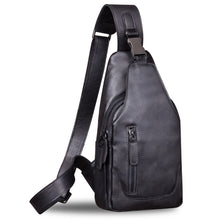Load image into Gallery viewer, Genuine Leather Sling Bag for Men and Women Chest Shoulder Crossbody Hiking Backpack Vintage Handmade Daypack A510