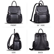 Load image into Gallery viewer, Genuine Leather Backpack for Women Vintage Real Leather Rucksack Fashion Backpack Purse Daypack Bag High Capacity