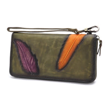 Load image into Gallery viewer, Genuine Leather Embossing Wallet for Women Leather Purse Wrist Bag
