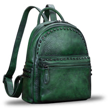 Load image into Gallery viewer, Genuine Leather Backpack for Women Vintage Real Leather Knapsack purse Shoulder Rucksack Fashion Daypack Bag