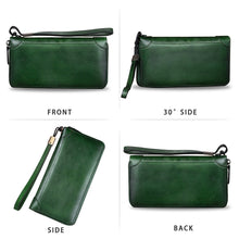 Load image into Gallery viewer, Genuine Leather Wallet Long Purse Wrist Bag