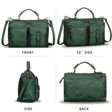 Load image into Gallery viewer, Genuine Leather Messenger Bags Satchel for Women Handmade Vintage Top Handle Crossbody Handbag Purse
