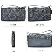 Load image into Gallery viewer, Genuine Leather Wallet for Women Leather Purse Wrist Handbag