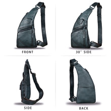 Load image into Gallery viewer, Genuine Leather Sling Bag for Men Vintage Handmade Crossbody Daypack Hiking Backpack Retro Crossbody Shoulder Bag W0727